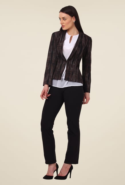 Avirate Brown Printed Jacket Avirate Brown Printed Jacket