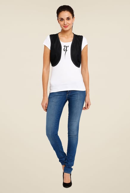 Avirate Black Printed Shrug Avirate Black Printed Shrug