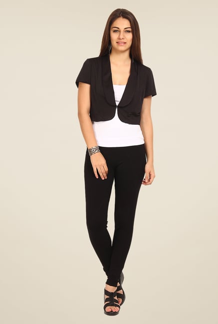 Avirate Black Solid Shrug Avirate Black Solid Shrug