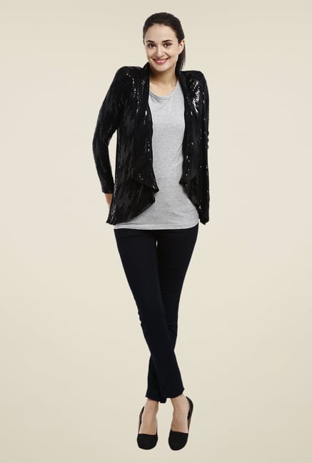 Avirate Black Embellished Shrug Avirate Black Embellished Shrug