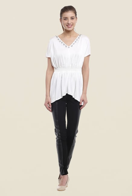 Avirate White Embellished Top Avirate White Embellished Top