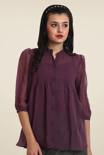 Avirate Purple Solid Top Avirate Purple Solid Top