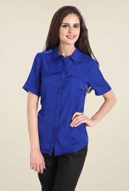 Avirate Blue Solid Top Avirate Blue Solid Top