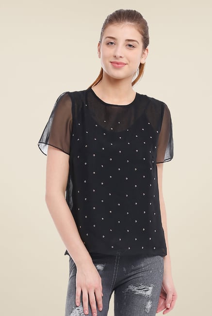 Avirate Black Embellished Top Avirate Black Embellished Top