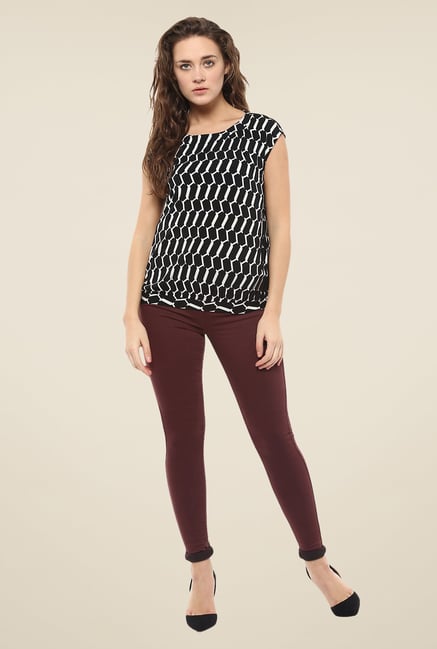 Avirate Black Printed Top Avirate Black Printed Top
