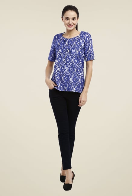 Avirate Blue Lace Top Avirate Blue Lace Top