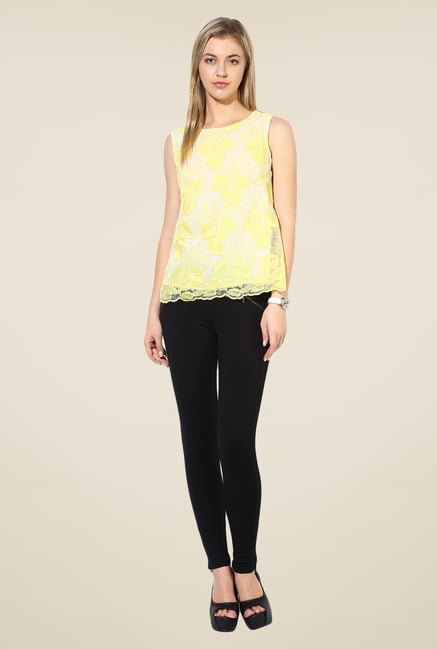 Avirate Yellow Embroidered Top Avirate Yellow Embroidered Top