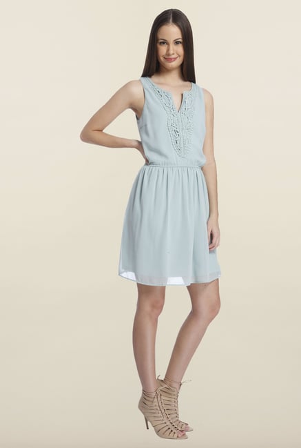 Only Grey Mist Solid Mini Dress Only Grey Mist Solid Mini Dress
