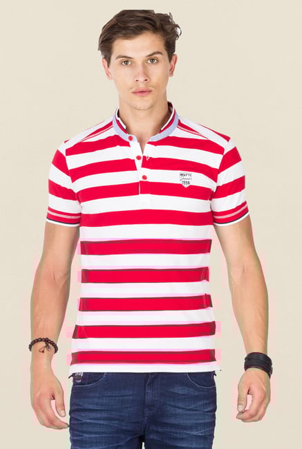 Mufti Red & White Striped T Shirt Mufti Red & White Striped T Shirt