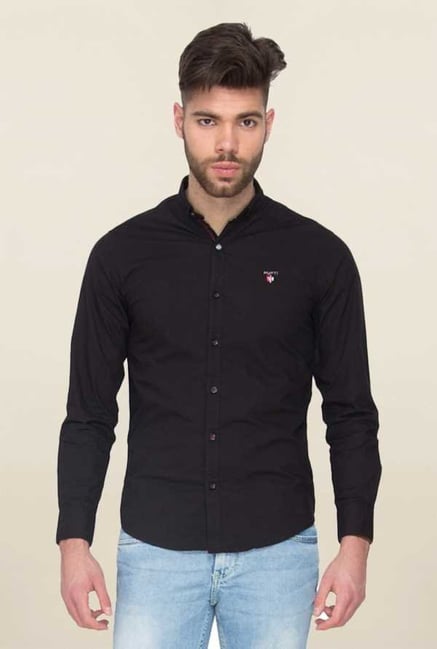 Mufti Black Solid Shirt Mufti Black Solid Shirt