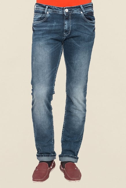 Mufti Blue Acid Washed Slim Fit Jeans Mufti Blue Acid Washed Slim Fit Jeans