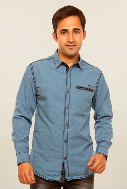 Mufti Blue Cotton Shirt Mufti Blue Cotton Shirt