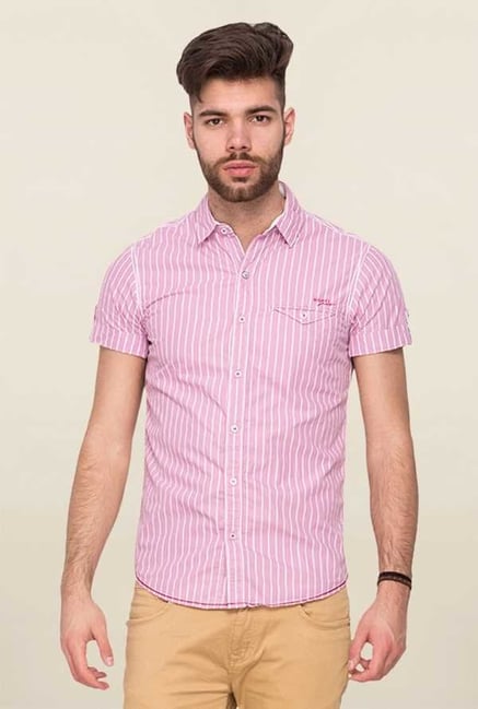 Mufti Pink Striped Shirt Mufti Pink Striped Shirt