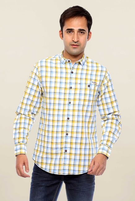 Mufti White Checks Cotton Shirt Mufti White Checks Cotton Shirt