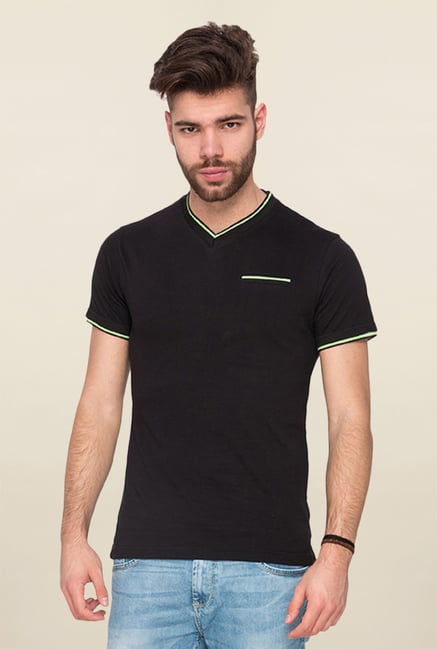 Mufti Black Solid T Shirt Mufti Black Solid T Shirt