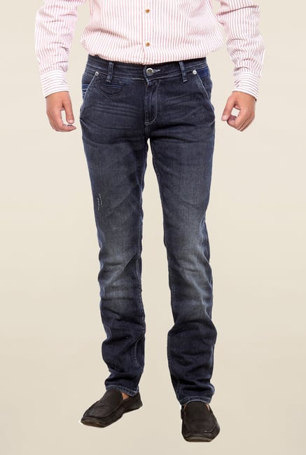 Mufti Navy Solid Rinse Washed Jeans Mufti Navy Solid Rinse Washed Jeans