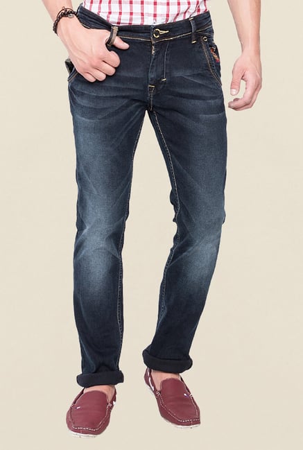 Mufti Black Solid Straight Fit Jeans Mufti Black Solid Straight Fit Jeans