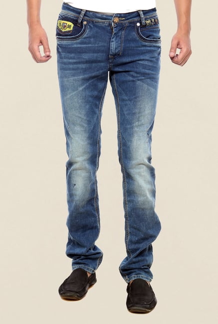 Mufti Blue Slim Fit Washed Jeans Mufti Blue Slim Fit Washed Jeans