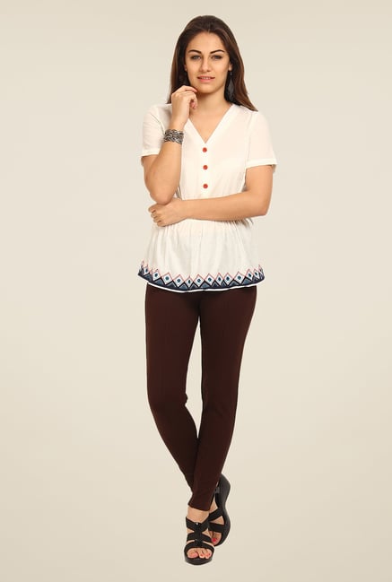 Avirate Off White Solid Top Avirate Off White Solid Top