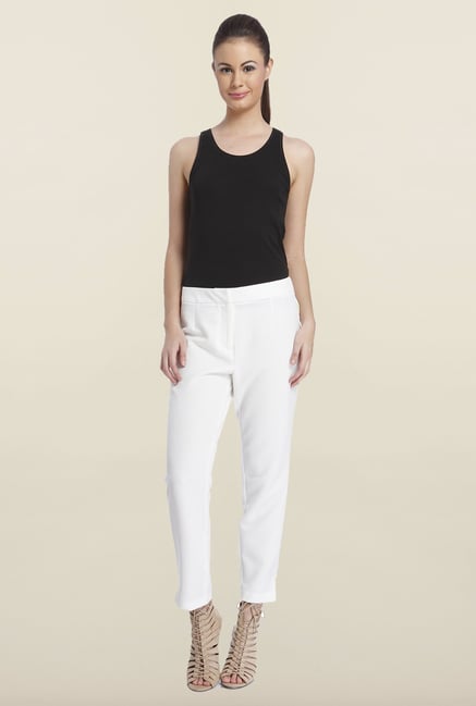 Only White Solid Casual Trouser Only White Solid Casual Trouser