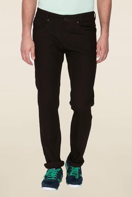 Mufti Black Solid Raw Denim Jeans Mufti Black Solid Raw Denim Jeans