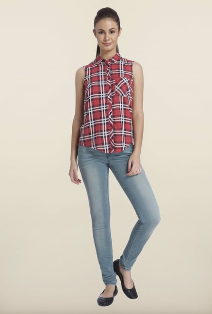 Only Red Checks Casual Shirt Only Red Checks Casual Shirt