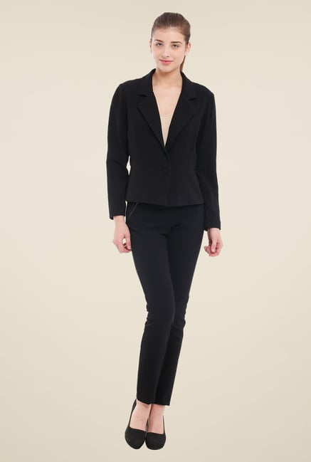 Avirate Black Solid Blazer Avirate Black Solid Blazer