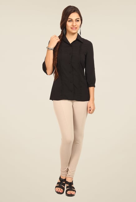 Avirate Black Solid Shirt Avirate Black Solid Shirt
