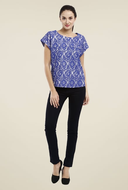 Avirate Blue Lace Top Avirate Blue Lace Top