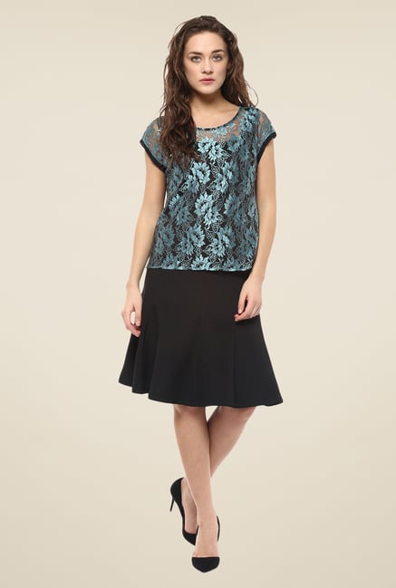 Avirate Blue Crochet Top Avirate Blue Crochet Top
