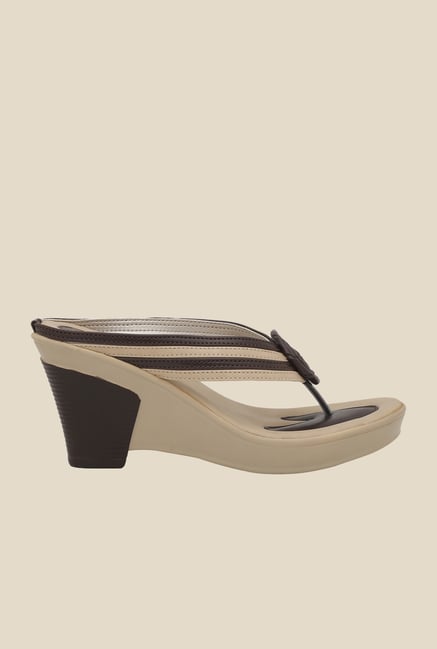 La Briza Brown & Beige Wedge Sandals La Briza Brown & Beige Wedge Sandals