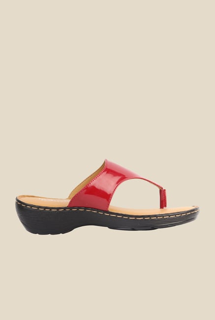 La Briza Maroon Slide Sandals La Briza Maroon Slide Sandals