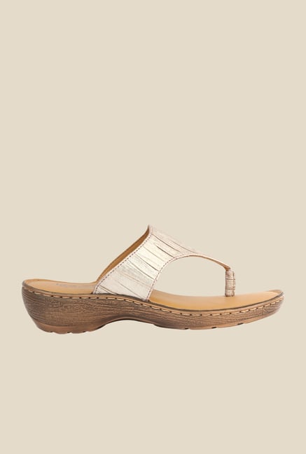 La Briza Gold Slide Sandals La Briza Gold Slide Sandals
