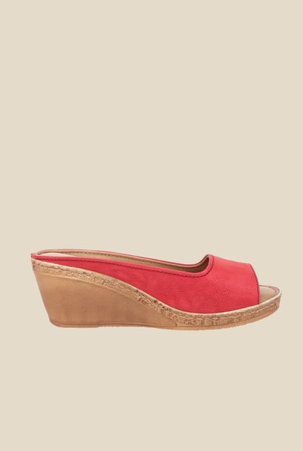 La Briza Pink Mule Wedge Sandals La Briza Pink Mule Wedge Sandals
