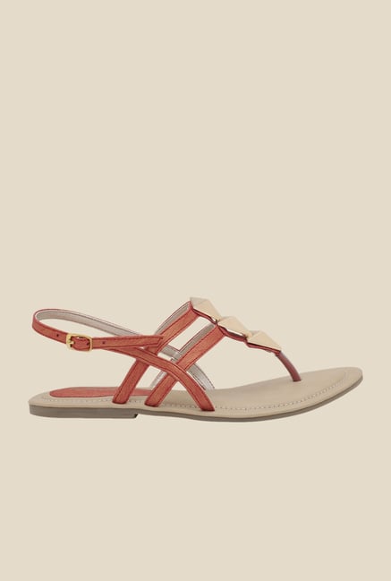 La Briza Red Back Strap Flat Sandals La Briza Red Back Strap Flat Sandals