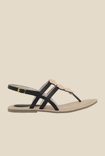 La Briza Black Back Strap Flat Sandals La Briza Black Back Strap Flat Sandals