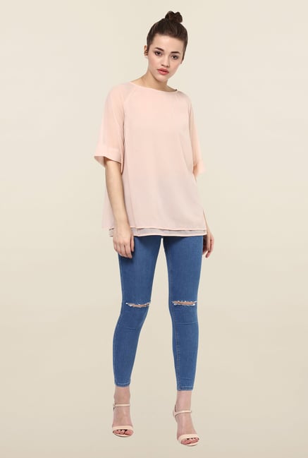 Femella Blush Pink Layered Top Femella Blush Pink Layered Top