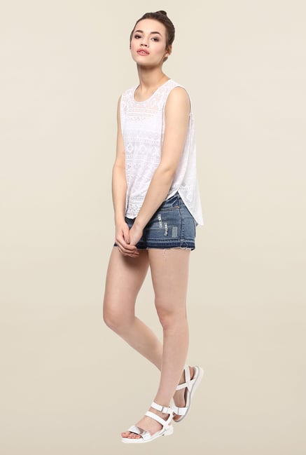 Femella White Burnout Top Femella White Burnout Top