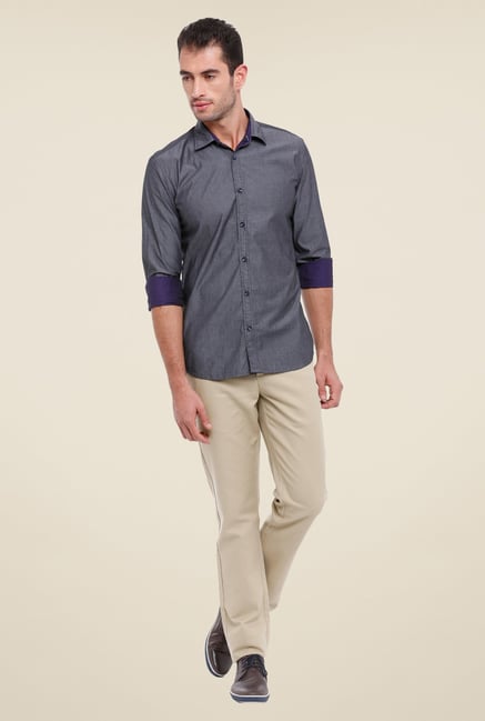 Parx Beige Solid Trouser Parx Beige Solid Trouser