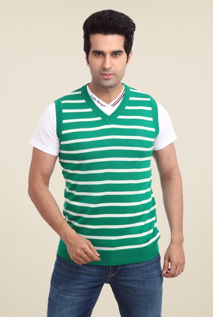 Parx Green Striped Sweater Parx Green Striped Sweater