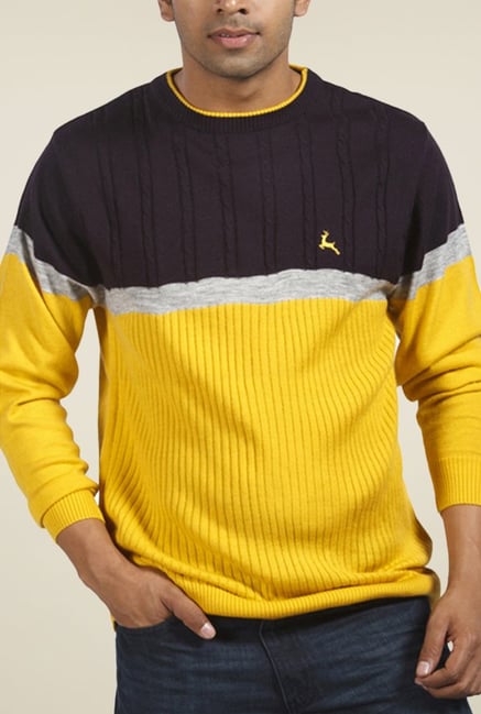 Parx Yellow Striped Sweater Parx Yellow Striped Sweater