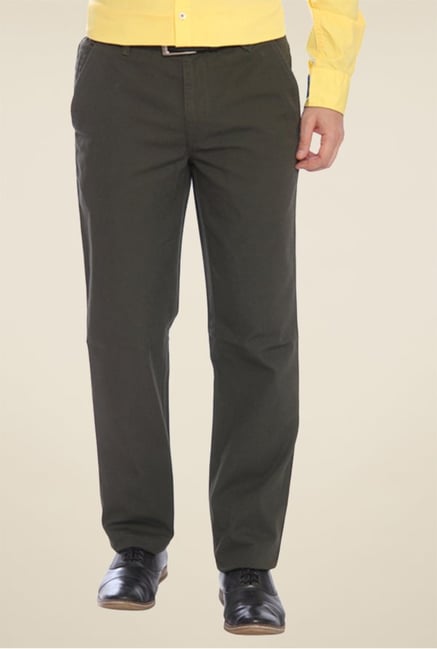 Park Avenue Olive Solid Trouser Park Avenue Olive Solid Trouser