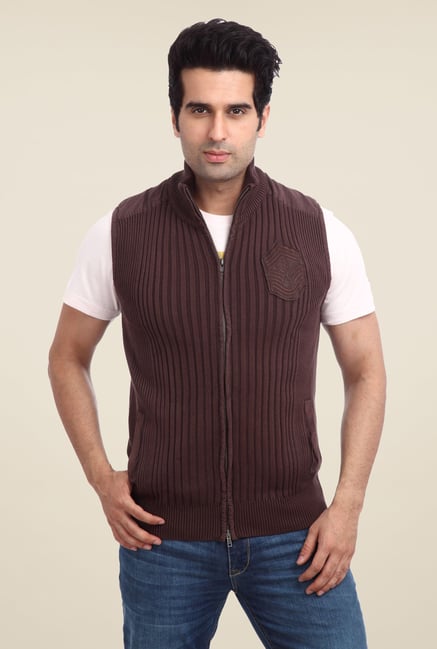 Parx Brown Solid Sweater Parx Brown Solid Sweater