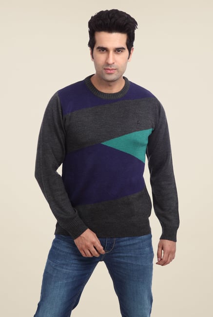 Parx Grey Printed Sweater Parx Grey Printed Sweater