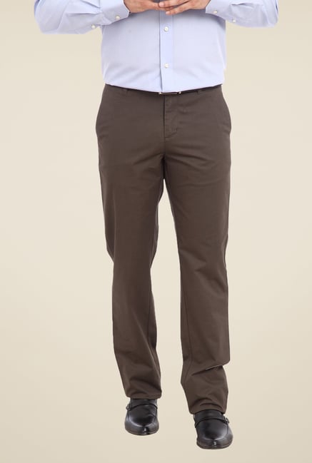 Parx Brown Solid Trouser Parx Brown Solid Trouser