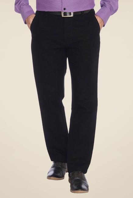 Parx Black Solid Trouser Parx Black Solid Trouser