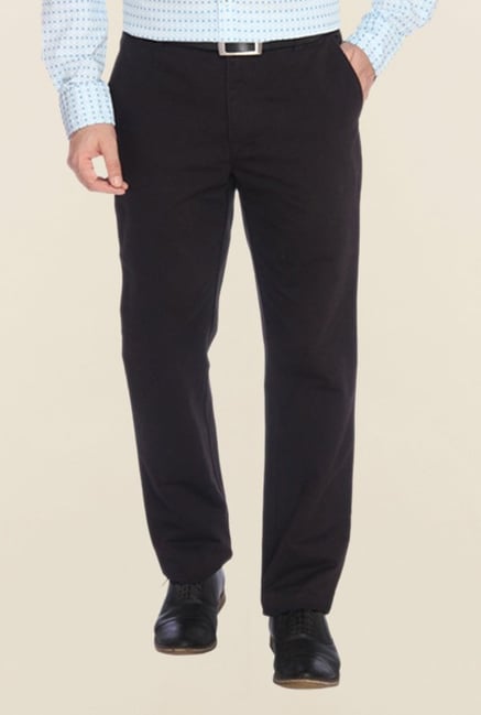 Parx Black Solid Trouser Parx Black Solid Trouser