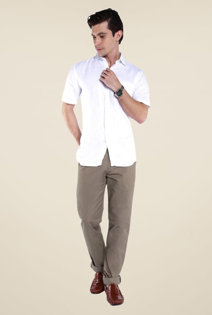 Parx Beige Solid Trouser Parx Beige Solid Trouser