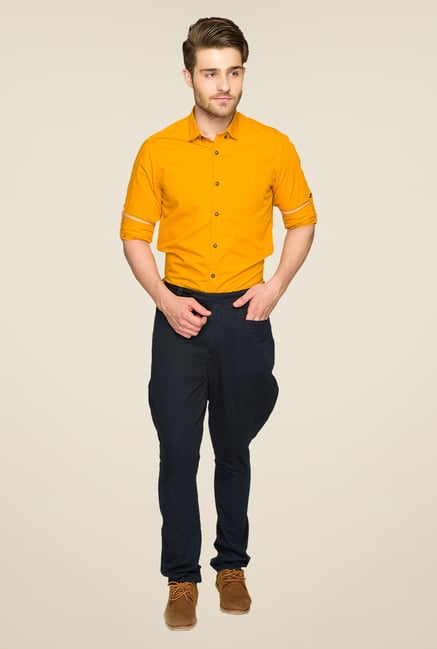 Parx Navy Solid Trouser Parx Navy Solid Trouser