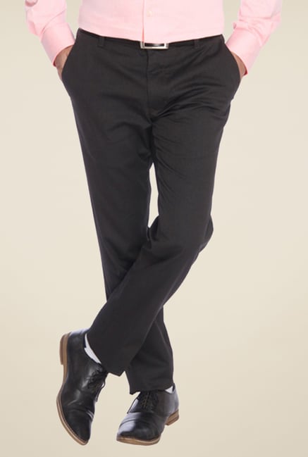Parx Grey Solid Trouser Parx Grey Solid Trouser